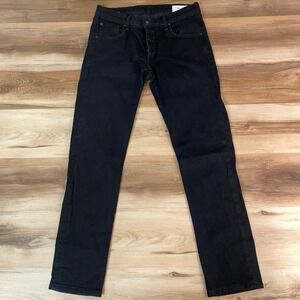 Rag & Bone Jeans Mens Black Button Fly 30 x 30 Denim Made in USA Fit 2 Slim
